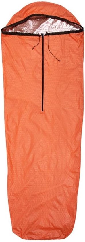 Bivvy tas - Nood slaapzak - Kamperen en survival - Houdt 90% lichaamswarmte - 208 x 81 cm - Oranje