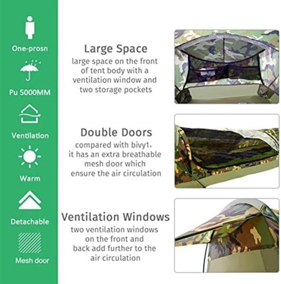 Bivy Tent - 1 Persoons Tent - Ultralichte Tent - Waterdichte