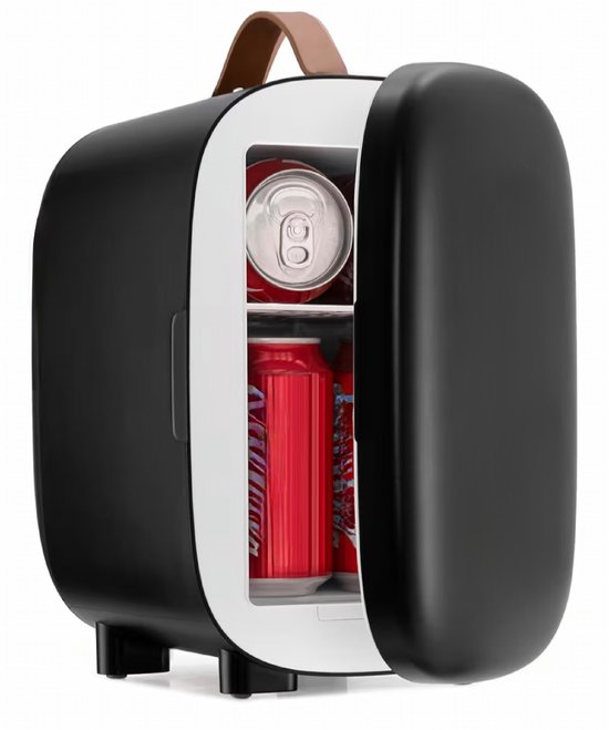 BIXc®- Mini koelkast, 4 liter, draagbaar, mini koeler en verwarmer, AC en 12 V voeding, slaapkamer, auto, vrachtwagen, vakantie.