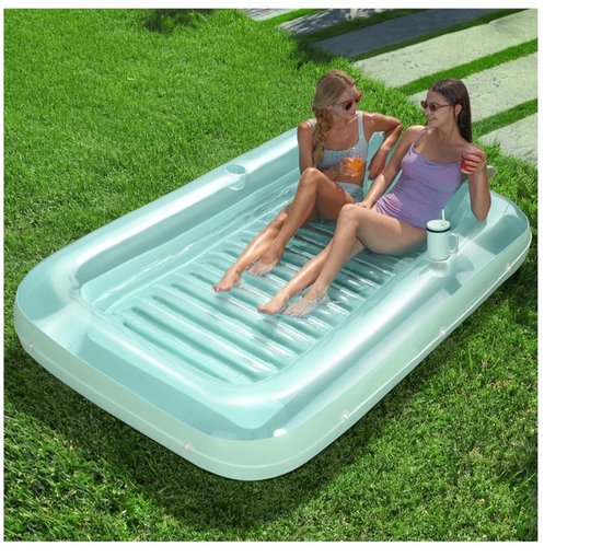 BIXc®- Opblaasbaar luchtbed, loungebed, luchtmatras voor volwassen, voor camping, 215 x 145 cm.