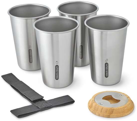 Black+Blum RVS Campingbekers / Reisbekers - set van 4
