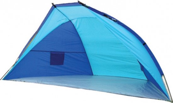 Blauw beachshelter windscherm strandtent 270 x 120 cm van iQbana