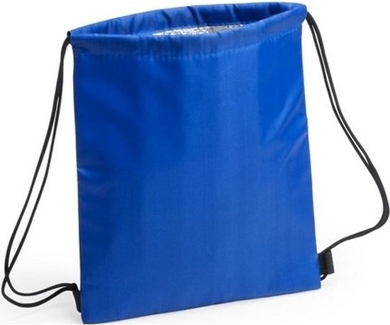 Blauwe koeltas rugzak 27 x 33 cm - koeltassen met koordje van Folia