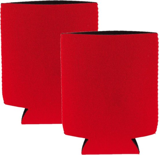 Blikjes koeler - 2x - koelhoud hoesje - bierblik hoesje - rood - Frisdrank/bier blikjes koel houden van Gadgy