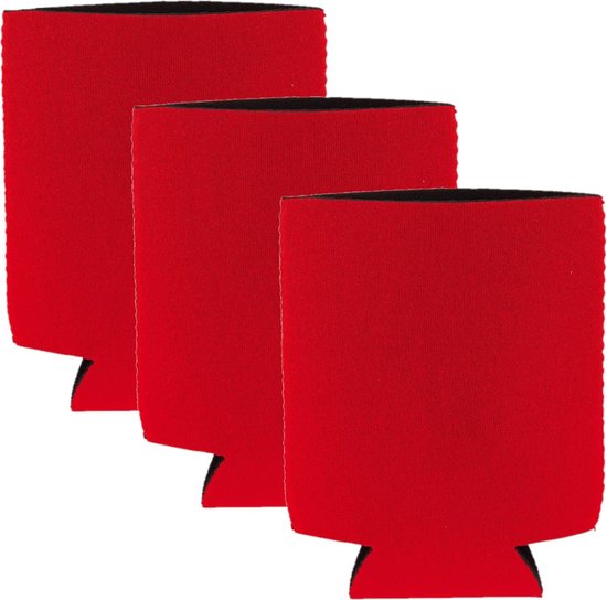 Blikjes koeler - 4x - koelhoud hoesje - bierblik hoesje - rood - Frisdrank/bier blikjes koel houden