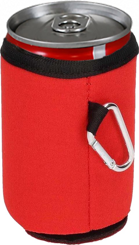 Blikjeskoeler - Drankkoeler - Thermohoes - Koelhoudhoes - Karabijnhaak - Rood - Fleskoeler - Bierkoeler - Koelzak van Onbekend
