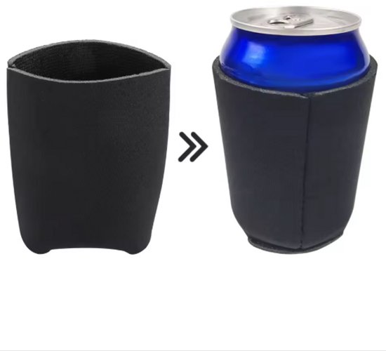 Blikjeskoeler - Drankkoeler - Thermohoes - Koelhoudhoes - Zwart - Fleskoeler - 2 stuks - Bierkoeler - Koelzak van Merkloos