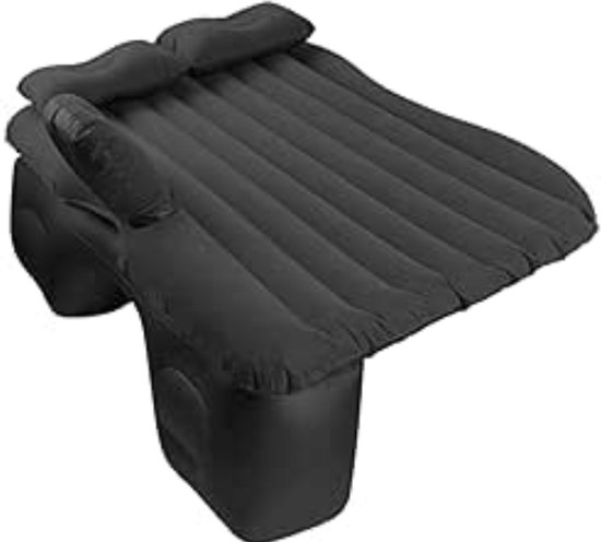 Blithe- Auto Luchtbed - Auto Matras - Met 12V Elektrische Pomp - 2 Kussen - Opvouwbaar - Reis luchtbed - 80x135x35 - Zwart van Blithe