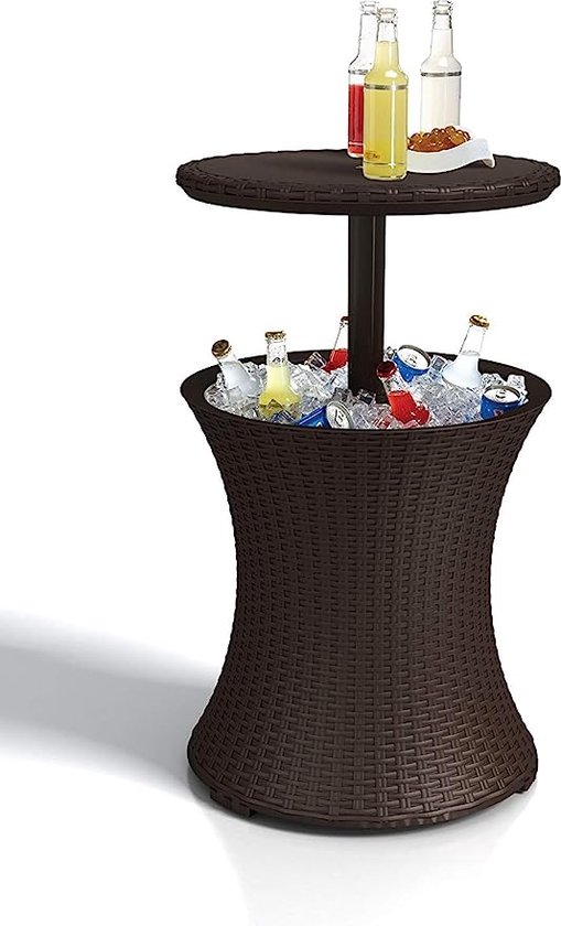 Blithe- Koeltafel - Coolbar - Koel Bijzettafel - 50 x 50,5 x 41,6 - 30L - Bruin - Verplaatsbaar van Blithe