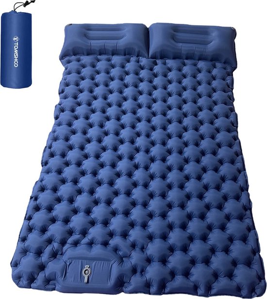 Bloominggoods® Luchtbed - Luchtmatras - Zelf Opblaasbare Luchtmat - Max 200kg - Camping - Backpacking - Lichtgewicht - Blauw van Bloominggoods®