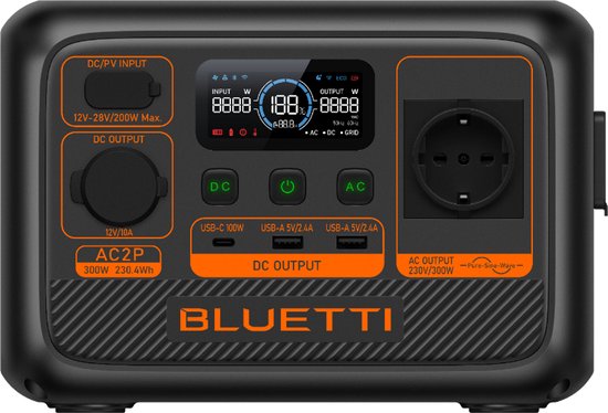 Bluetti AC20P - 300W (230Wh) Portable Powerstation van Merkloos