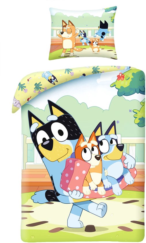 Bluey Dekbedovertrek Bandit, Bluey and Bingo 140 x 200 cm - katoen van Merkloos