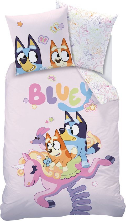 Bluey Dekbedovertrek Colorful - 140 x 200 + 63 x 63 cm - Katoen van Merkloos