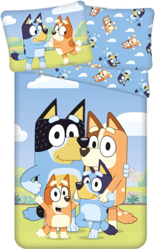 Bluey Dekbedovertrek Happy Family - 140 x 200 cm / 70 x 90 cm - Katoen van Bluey