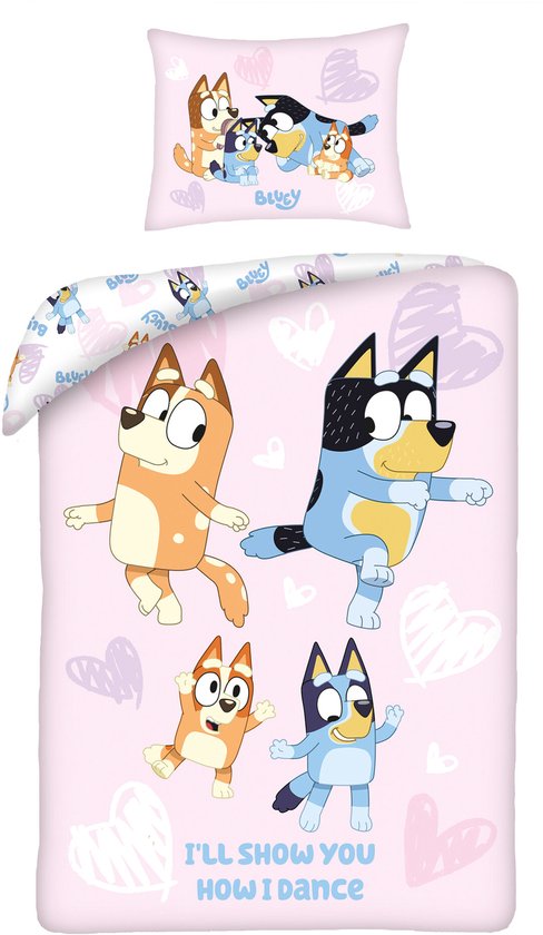 Bluey Dekbedovertrek Hearts - 140 x 200 cm + 70 x 90 cm - Katoen van Merkloos