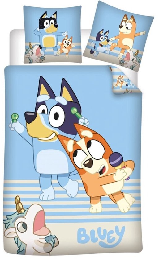 Bluey Dekbedovertrek Unicorn 140 x 200 cm - katoen van Merkloos
