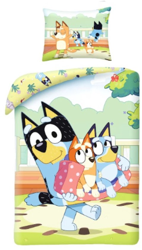 Bluey Dekbedovertrek - Vrienden - 140 x 200 + 60 x 70cm - Microfiber van Bluey