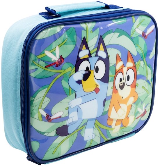 Bluey Geïsoleerde Koeltas – Rechthoekige Lunchtas - Handgreep - Adreslabel - Blauw – Kids (25x20x7,3 cm) van Merkloos