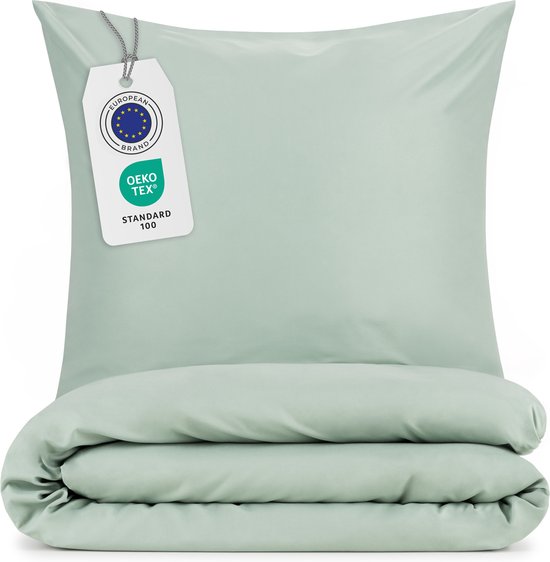 Blumtal Dekbedovertrek met Kussensloop - Anti-Allergisch - Tegen huisstofmijt - 135 x 200 cm - 1 Kussensloop 40 x 80 cm - Mintgroen van Merkloos