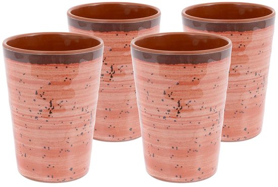 Bo-Camp Beker - Halo - 4 Stuks - Melamine - clay