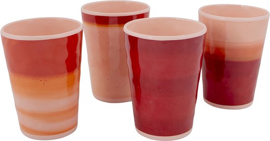 Bo-Camp - Beker - Halo - 400 ml - 4 Stuks - Melamine - Terra van Merkloos