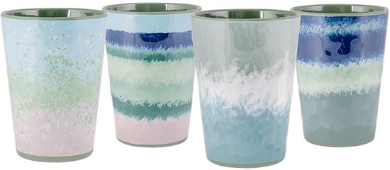 Bo-Camp - Beker - Halo - Blauw/Groen - 4 Stuks van Merkloos