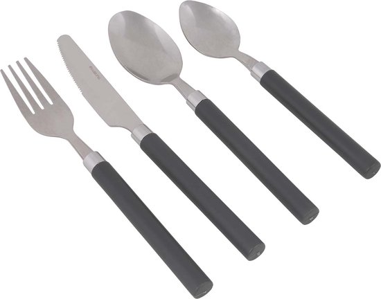 Bo-Camp - Bestekset - RVS - 16-Delig - 4 Personen - Grijs van Bo-Camp