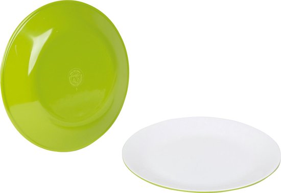 Bo-Camp Campingbord - 100% Melamine - Ø 25.7 Cm - Two-tone Lime