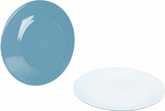 Bo-Camp - Dinerbord - Two-Tone - Melamine - 4 Stuks - Blauw van Bo-Camp