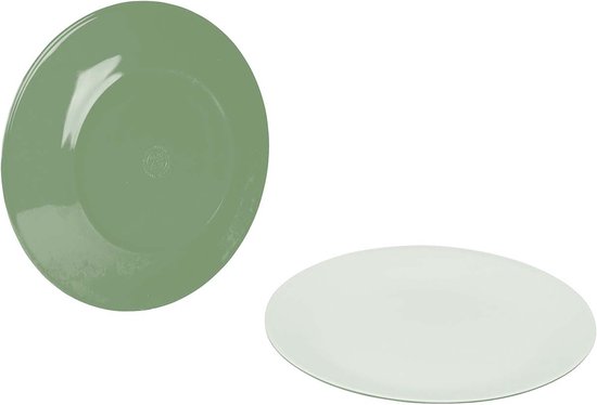 Bo-Camp - Dinerbord - Two-Tone - Melamine - 4 Stuks - Groen van Bo-Camp