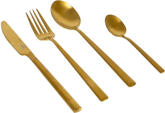 Bo-Camp - Industrial - Bestekset - Fairbanks - 16-Delig - 4 Personen - Goud van Bo-Camp
