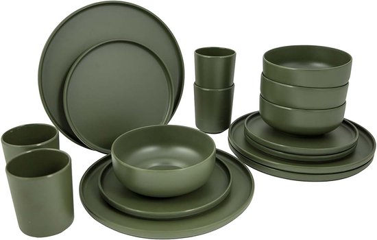Bo-Camp - Industrial - Servies - Patom - 16 Stuks - Groen van Bo-Camp