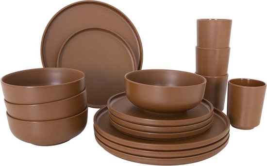 Bo-Camp - Industrial - Servies - Patom - 16 Stuks - Terra van Bo-Camp