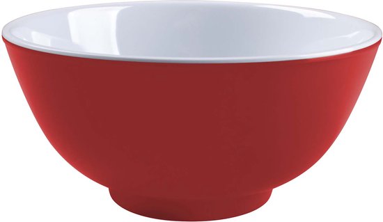 Bo-Camp - Kom - Two-Tone - Melamine - 4 Stuks - Rood van Bo-Camp