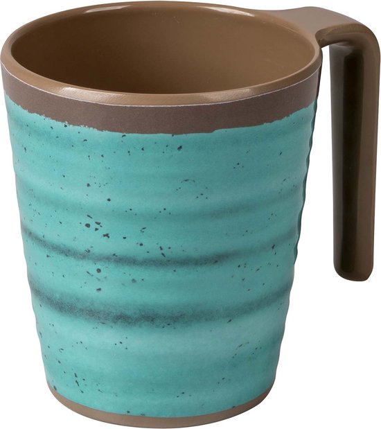Bo-Camp - Mok - Halo - L - Melamine - 4 Stuks - Aqua van Merkloos