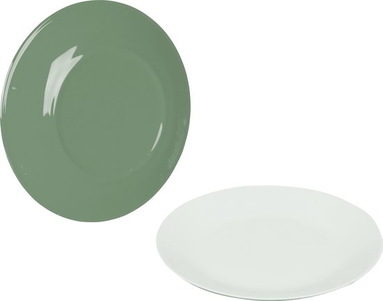 Bo-Camp Ontbijtbord - 100% Melamine - Ø 21,5 Cm - Two-tone Groen