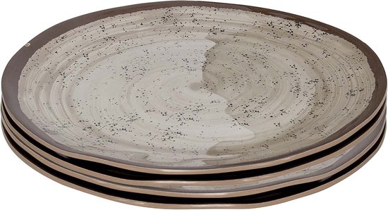 Bo-Camp - Ontbijtbord - Halo - 4 Stuks - Melamine - Beige van Bo-Camp
