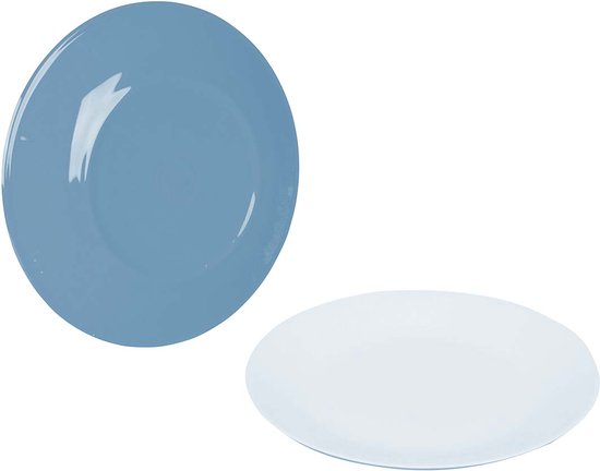 Bo-Camp - Ontbijtbord - Two-Tone - Melamine - 4 Stuks - Blauw van Bo-Camp