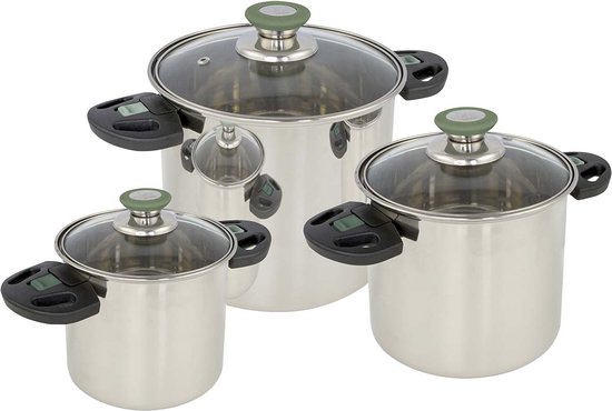 Bo-Camp - Pannenset - Elegance Compact 3 - 3-Delig - RVS van Bo-Camp