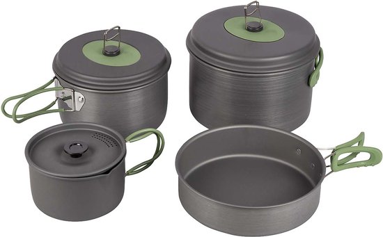 Bo-Camp - Pannenset - Explorer XL - 4-Delig - Hard anodized - Aluminium van Bo-Camp