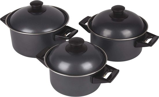 Bo-Camp - Pannenset - Rondo - 3-Delig - Carbonstaal van Bo-Camp
