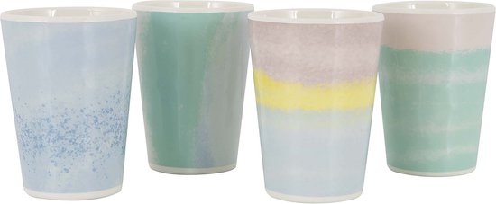 Bo-Camp - Pastel - Beker - Barfleur - Melamine - 4 Stuks van Merkloos
