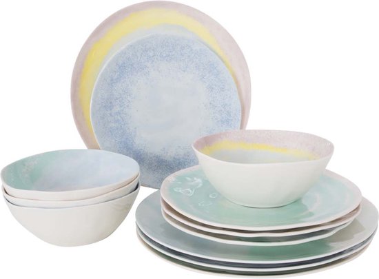 Bo-Camp - Pastel - Servies - Barfleur - 12 Stuks van Bo-Camp