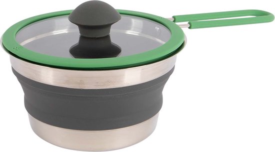 Bo-Camp - Steelpan - Met deksel - Opvouwbaar - Siliconen - 1 van Bo-Camp