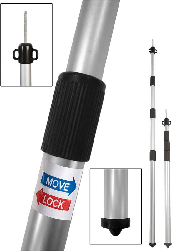 Bo-Camp - Tarp-/Tentstok - Telescopisch - 4-Delig - 102-230 cm van Bo-Camp