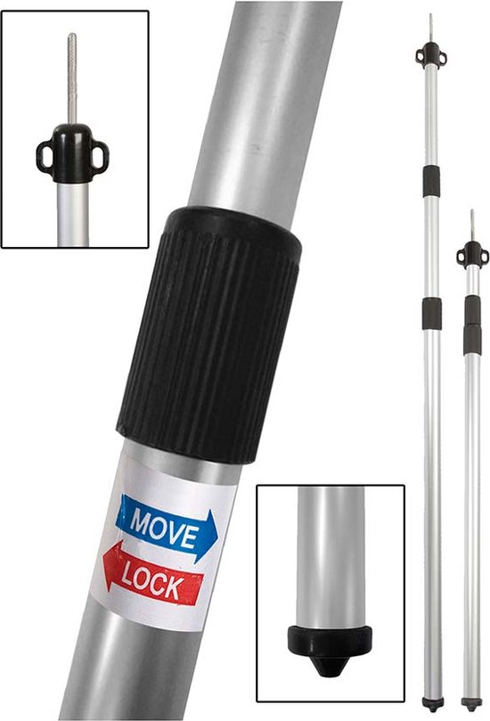 Bo-Camp - Tarp-/Tentstok - Telescopisch - 93-230 cm van Bo-Camp