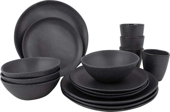 Bo-Camp - Urban Outdoor - Servies - Hoxton - 16 Stuks - Grijs van Bo-Camp