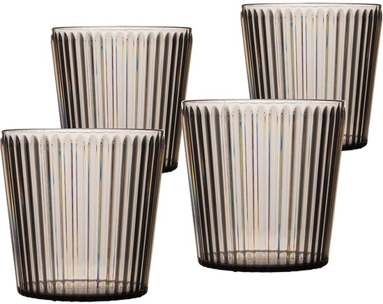 Bo-Camp - Waterglas - Nomad - RPET - Grijs - 400 ml - 4 Stuks van Bo-Camp