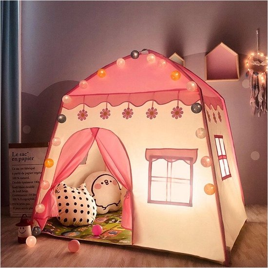 Bobbel Home - Speeltent XL - Met LED-verlichting - Roze Tent - Voor Kinderen van Bobbel Home