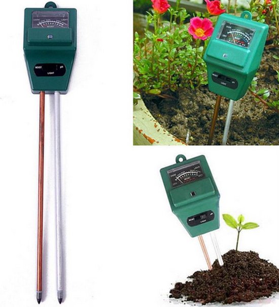 Bodemvochtigheid PH en Lichtmeter 3-in-1 / Meet de bodemkwaliteit voor bloemen en planten / Vochtmeter van Pokon